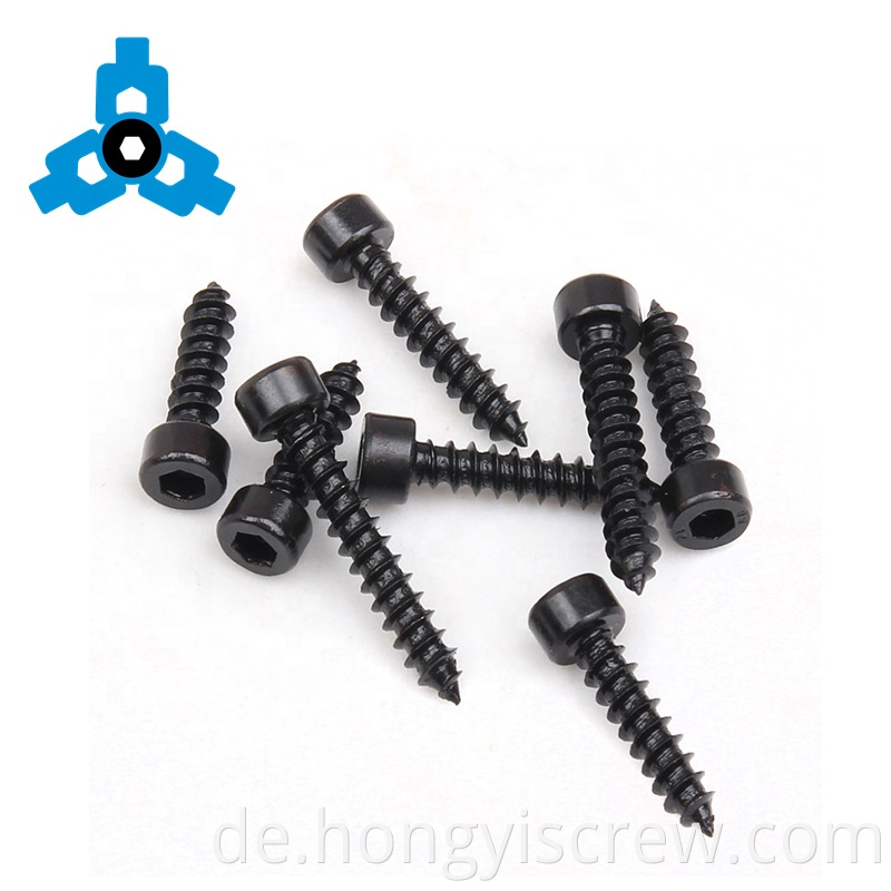 Hexagon Socket Cap Head Schwarzes Kohlenstoffstahl -Selbstkippschrauben für Audio -OEM -Lagerstütze